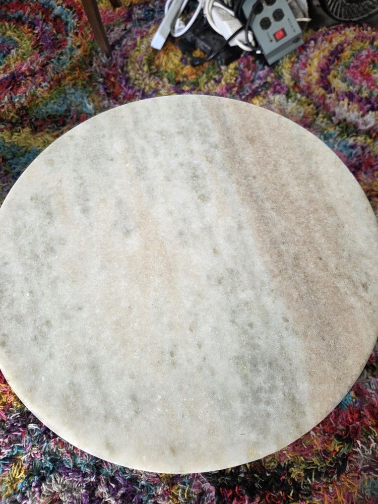 Round Marble Top End Table $30
