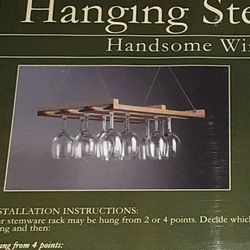Brand New Hanging Stemware Rack JK Adams Holds 18-24 Long Stem Glasses New Sealed