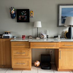 Desk With Stone Top And One Upper