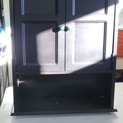 Powder Bath Cabinet Black With Legs Over Toilet
