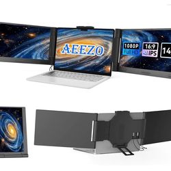 AEEZO 14Inch Dual 1080P IPS Laptop Screen Extender.