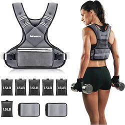 PACEARTH Adjustable Weight Vest X-Shape for Men Women 20-32lbs Black