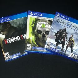 PS4 Game Bundle - Call Of Duty/ God Of War/ Resident Evil 