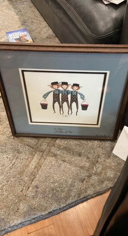 Brothers Three 755/1000 amish lithograph 1985 by P Buckley Moss signed