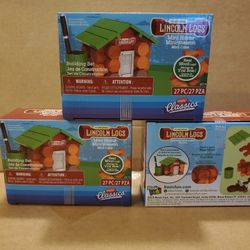 3 Lincoln Logs Mini Home 27 PC Building Sets Mini Classics The Original New