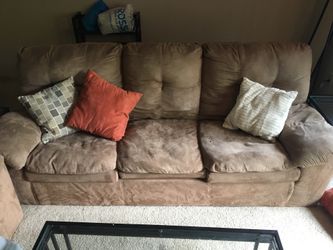 Tan microfiber couch set
