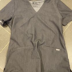 Figs Gray Scrub Top Size Medium 
