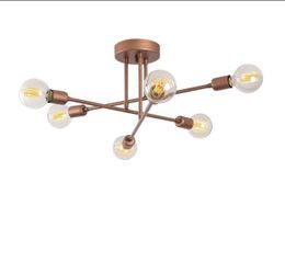 Sputnik Chandelier Lighting, Ceiling Modern Lighting Fixture - 6 Bulbs