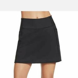 SKECHERS Women's Active Go Walk High Waist Skort Skirt Black L