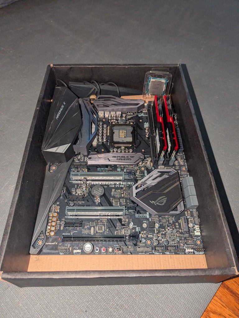 2018 ASUS ROG Maximus X Hero Motherboard, Intel i5 8600 LGA 1151