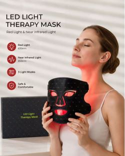 LED Face Light Therapy Mask 240 Beads Red Blue NIR Light Rechargeable Home Skin Beauty Device