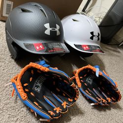 UnderArmour Baseball Helmets White And Black Size 6 3/4yrs & Under