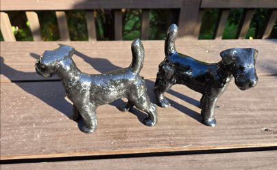 Set of Vintage Cast Iron Dog Canine Doorstops/Bookends