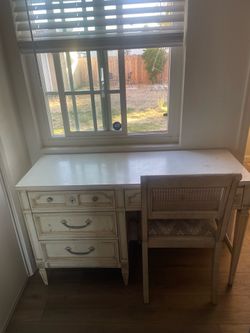 Antique desk with chair