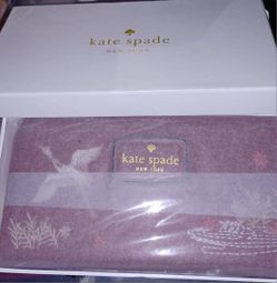 red Kate Spade Zipped Wallet W Embroidery