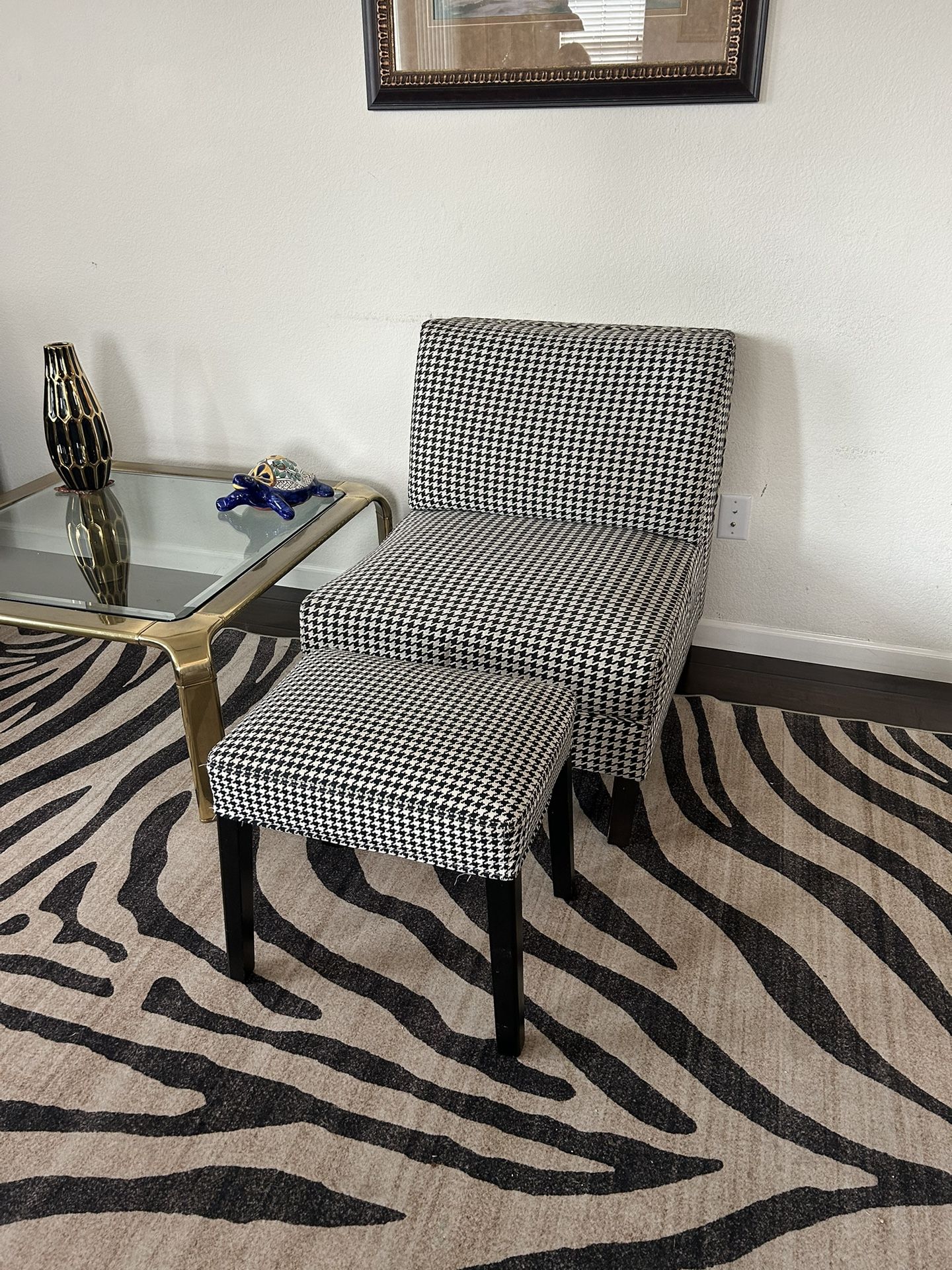 Set of Houndstooth Accent Chairs