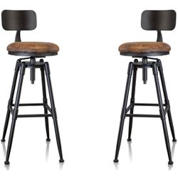 Vintage Industrial Bar Stools (2)