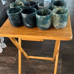 11 glass candleholders