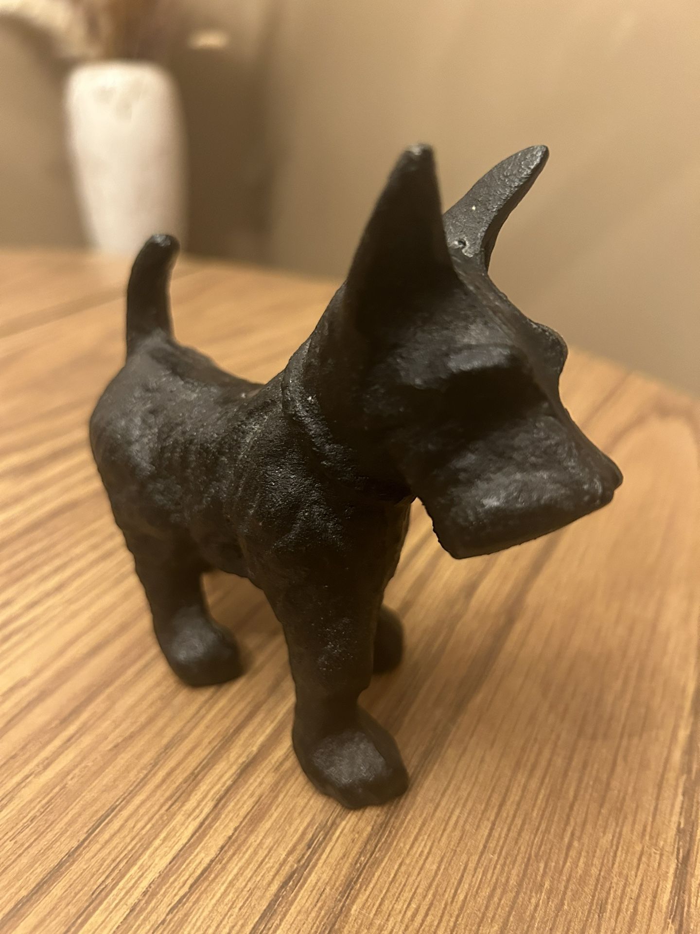 Vintage Small Cast Iron Metal Scottie Dog Figurine Statue 4" by 4.5"