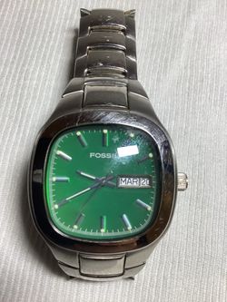 Fossil Bistic Watch Green Dial Stainless Steel