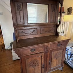 Antique Carved Wooden Cabinet