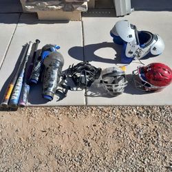 Used Baseball And Football Equipment Bats Pads Guards Helmet $8-$14 Each See All Photos 