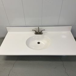 Single Sink Bathroom Vanity Top w/ Faucet - 49”x22”