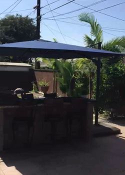 9 or 10’ blue rectangle outdoor umbrella