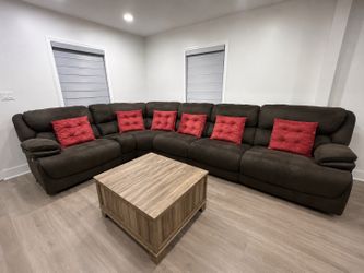 Oversized couch and coffee table