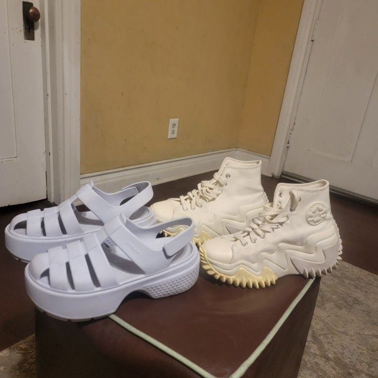 Converse Run Star Motion Hi Sneakers & Crocs Stomp Fisherman Sandals 