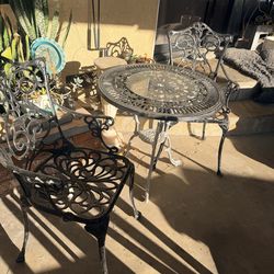 Iron table and chairs