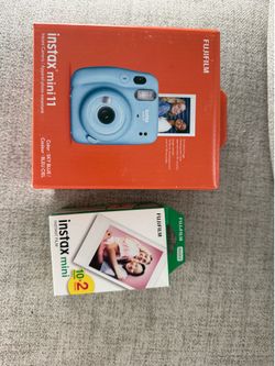 Instax mini 11 Fujifilm camera new sky blue color + film