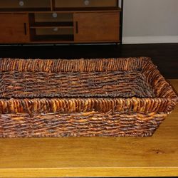 Natural Wicker Woven Decorative Tray