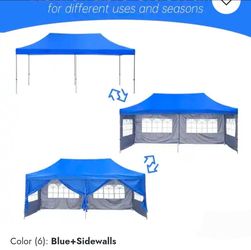 10x20Ft Pop up Canopy Tent Party Heavy Duty Instant Gazebo with 4 Removable Sidewalls