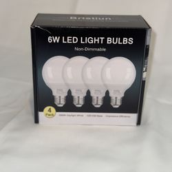 Brtstiun foco LED G25, focos redondos para tocador de baño, equivalente a 40 W, luz blanca de día 5000 K, focos tipo globo E26, 600 lm, no regulables,