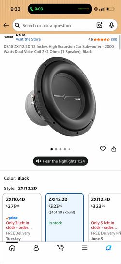 12 INCH DS18 SUB WITH AMP AND BOX