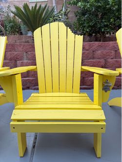 Adirondack-style wood chairs (patio)