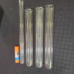 4 XL Vintage Test Tubes 10" & 12"