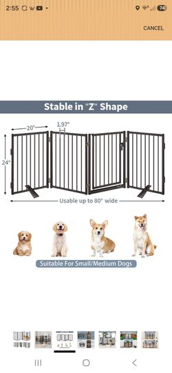 24" 4 panel free standing dog gate