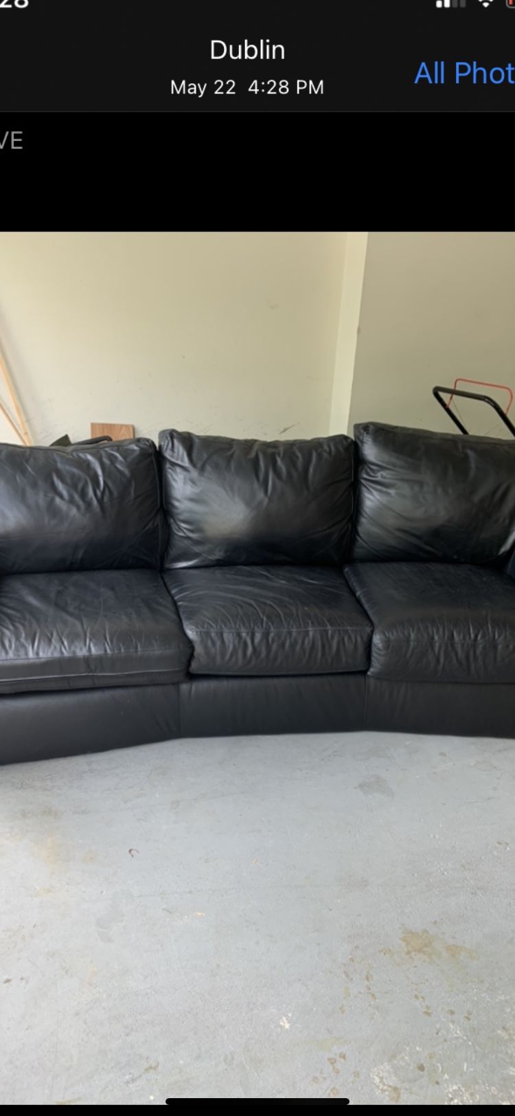 Leather Black Couch For Sale Excellent Condition