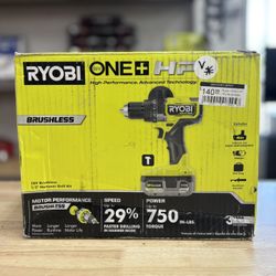 Ryobi ONE+ HP 18V Brushless Cordless 1/2 in. Hammer Drill Kit with (1) 4.0 Ah High Performance Battery, Charger, and Tool Bag (ULN)
