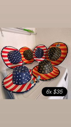 American Flag Sun Hats – Lot of 6