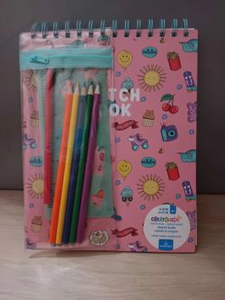 Sketch Book with Colored Pencils