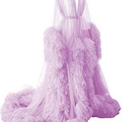 Tulle Robe Maternity Dress for Photoshoot