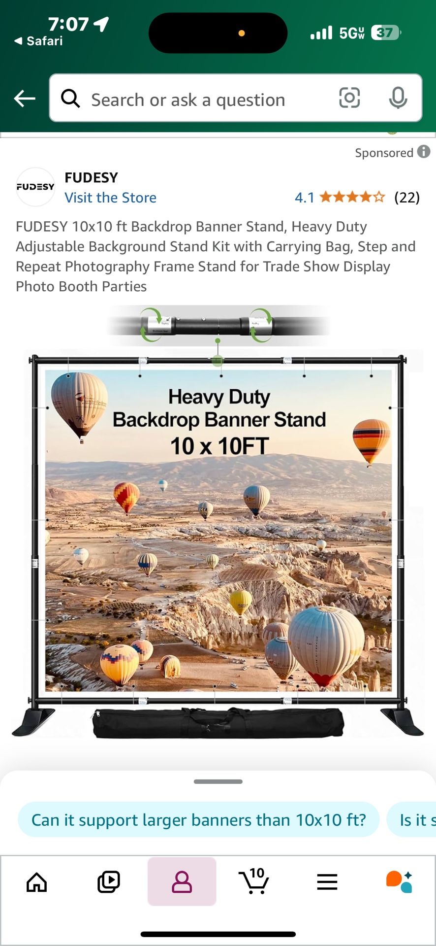 10x10 Backdrop Stand