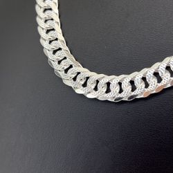 925 Sterling Silver Double Pave Necklace 24” 9.5mm 77.40grams 165372 4