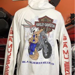 VTG 90s Harley Davidson Jacket Hoodie XL Men or Women,Thick fabric, LOONEY TUNES