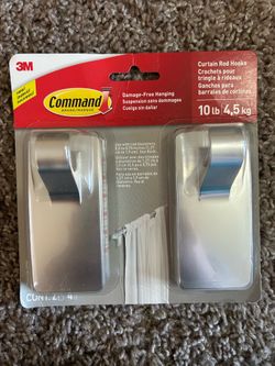Command 3M adhesive Curtain Rod Hooks