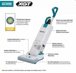 Makita 40-Volt max XGT (40V) 1.3 Gallon HEPA Filter 15 in. Upright Vacuum Kit, 8.0Ah New $1100