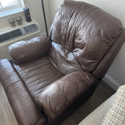 Brown Leather Lazy Boy Rocker Recliner